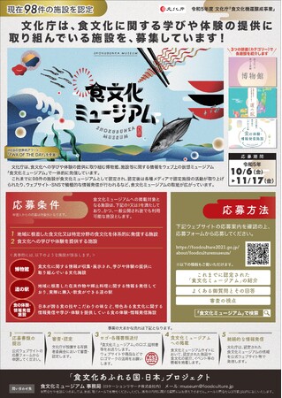 現在98施設を認定　文化庁「食文化ミュージアム」募集開始