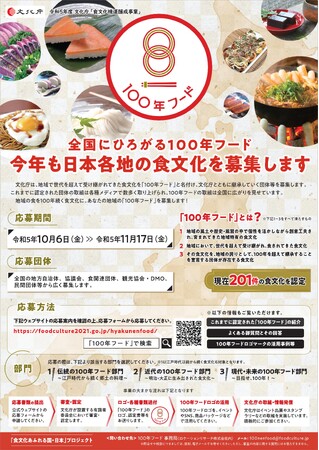 現在201件を認定　文化庁「100年フード」募集開始