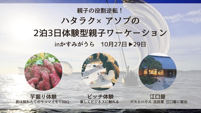 【10月27日～29日開催@茨城県かすみがうら市】親子の役割逆転！ハタラク×アソブの2泊3日体験型親子ワーケーションの募集を開始します！