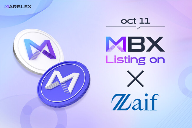 MARBLEX、ガバナンストークンMBXが日本の暗号資産取引所Zaifに正式上場