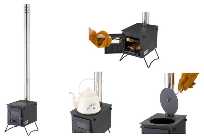 暖かいと美味しいを同時に実現！煙突高は最長99cm！直火調理も可能なコンパクト薪ストーブ「miniたき火ストーブ」新発売！