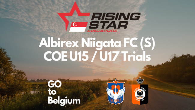 U15・U17アカデミーチームトライアウト実施および K.M.S.K.デインズ協力「RISING STAR シンガポール」プロジェクトのお知らせ