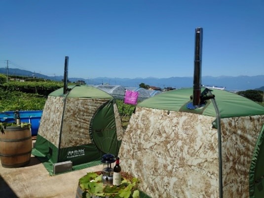 山梨ヌーボーと紅葉の葡萄畑でテントサウナを愉しむ　Vineyard Sauna（ヴィンヤードサウナ）2023秋　2023年11月5日（日）終日（9時～15時30分）開催決定