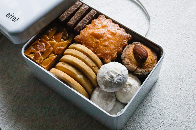 横浜市青葉台の洋菓子店【PÂTISSERIE effet】 人気商品フールセック（クッキー缶）と焼き菓子詰め合わせのパッケージデザインをリニューアル！
