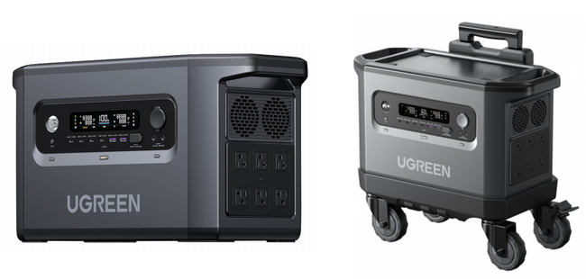 UGREEN、2,048Whリン酸鉄リチウムイオンバッテリー搭載、最大瞬間出力3,000Wのポータブル電源「UGREEN PowerRoam 2200」