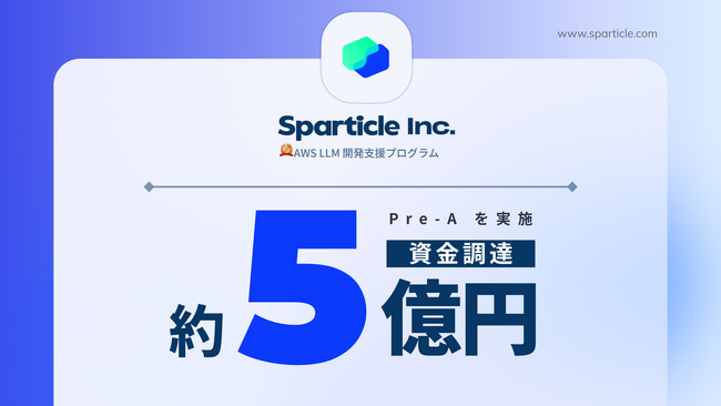 生成系AI技術のSparticle社、Pre-Aラウンドで約５億円資金調達完了