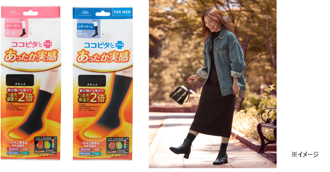 日本人の2人に1人※1は履いている？！あのブランドから登場！『ココピタ あったか実感』で、重ね履きストレスから解放へ　おでかけ中のオシャレもつま先冷え対策もあきらめない！
