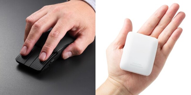スライドカバーを閉じることで小さくなる静音Bluetoothマウスをブラックとホワイトの2色展開で10月17日に発売