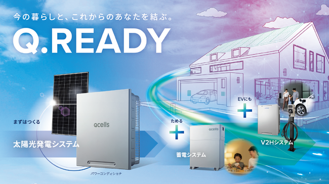 【Qセルズ】太陽光発電システム導入後の蓄電システムやV2Hシステムへのシステムアップを実現する、拡張型太陽光発電システムパッケージ「Q.READY」の販売を決定