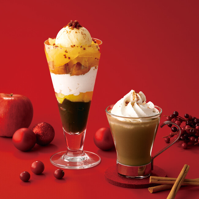 【nana's green tea】クリスマスを彩るアップルパイパフェと、シナモン香るリラックスほうじ茶ラテ　じんわりあったかホワイトシチューの季節限定メニュー　11/1～販売開始