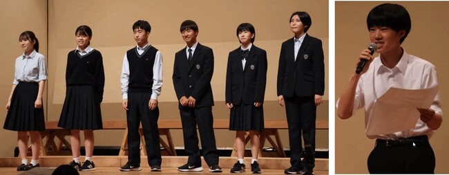 秋田市立勝平中学校　新制服発表ファッションショーを開催　新制服のブレザーエンブレムは生徒デザイン　男女兼用ブレザーで多様性配慮やおさがりも可能