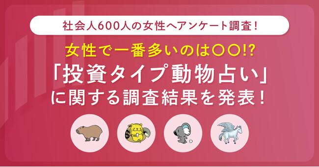 貴女はどんな投資家タイプ？社会人600人の女性へアンケート調査。41％はリスクを取りたくないタイプ「奥手のカピバラ」、35％は衝動買いをしてリスク分散タイプ「買い物好きチーター」