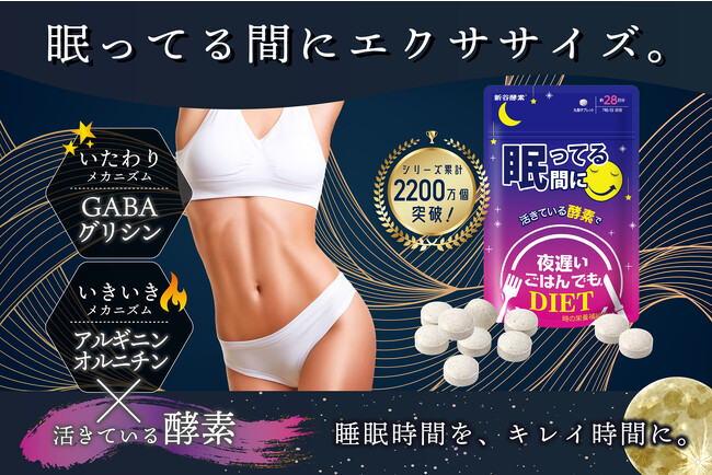 【累計出荷数2,200万個突破】独自の“活きている酵素”配合の人気の酵素サプリメント 新谷酵素「夜遅いごはんでも」シリーズ