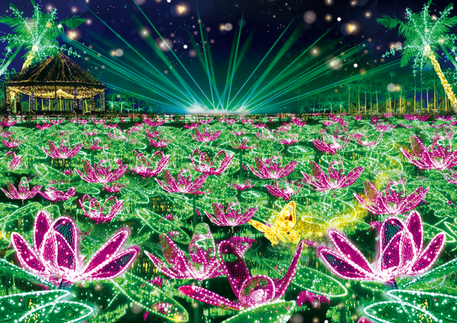 【沖縄：美らヤシパークオキナワ・東南植物楽園】沖縄南国イルミネーション2023-2024　10月27日（金）より開催