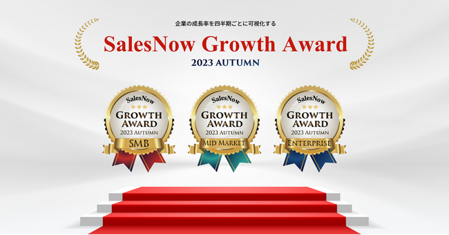 「SalesNow Growth Award 2023 Autumn」国内530万社の動的データから急成長企業全60社を発表！