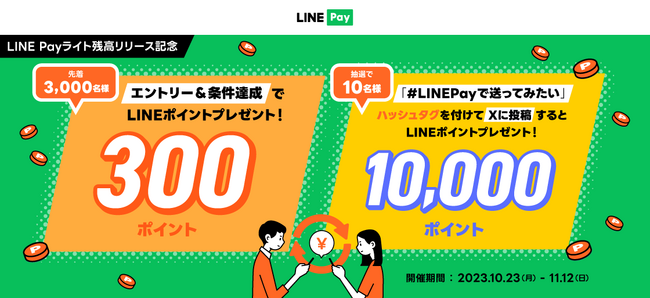 【LINE Pay】本人確認前でも残高が送れる「LINE Payライト残高」 リリース記念キャンペーンを開催