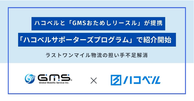 物流2024年問題によるラストワンマイル物流の担い手不足解消に向け、金融包摂型スタートアップGlobal Mobility Service株式会社、ハコベル株式会社と提携