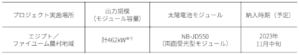 エジプトにおける国際食料政策研究所の太陽光発電灌漑プロジェクト向けに両面受光型太陽光パネルを納入