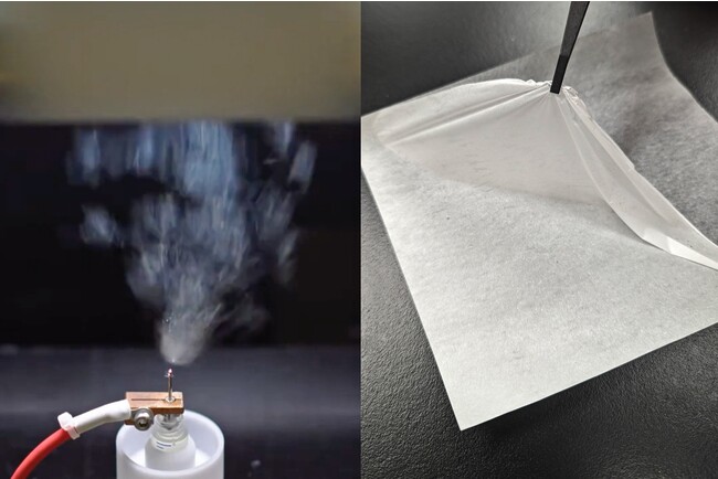 【信州大学繊維学部との共同研究】環境に優しい製造方法で水・薬品・熱に優れた耐久性を有するナノファイバーを開発。