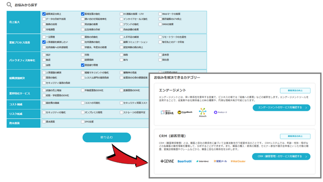 SaaS事業者支援プラットフォーム『kyozon』、「お悩み検索」結果にカテゴリ表示を追加！お客様のビジネス課題解決を更にサポート