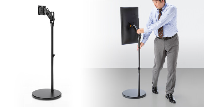 好きな場所に移動できる、キャスター付きモニタースタンドを発売