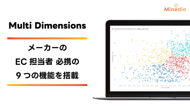 国内最大のメールベースのコンバージョンデータを基にしたメーカー企業様向けECコンバージョンデータパッケージ【Multi Dimensions】をリリース