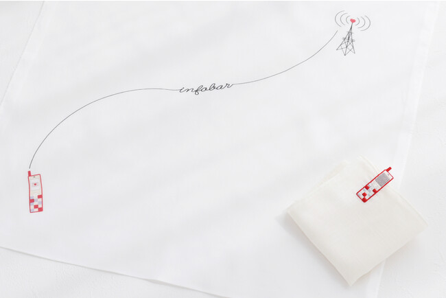 【CLASSICS the Small Luxury】au Design project「INFOBAR」20周年を記念したコラボハンカチを10月30日（月）より公式オンラインショップにて限定販売！