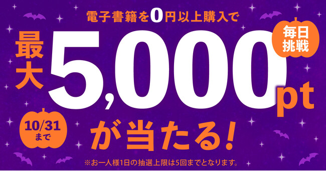 電子書籍を0円以上購入で最大5,000ポイントのチャンス！電子書籍限定で毎日挑戦可能なルーレットキャンペーンを実施【漫画全巻ドットコム】