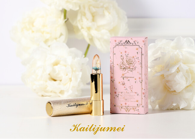 Kailijumei（カイリジュメイ）「フラワーリップ 日本限定ゴールドケースモデル」に新色のブルーが登場！花と蝶が舞うパッケージへリニューアル