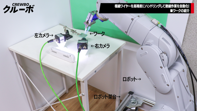 髪の毛と同じ細さのワイヤーを引き抜く、つまむ、伸ばす。産業用ロボットアームで微細作業を自動化！