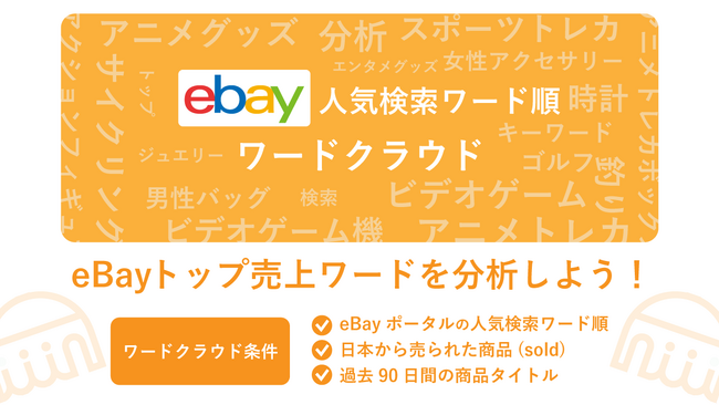 【最新版】ebay輸出のリサーチキーワードに使えるワードクラウド情報を10月にリリースしました！eBayリサーチ・出品 人気検索ワード順ワードクラウド