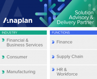 Anaplanの新しいパートナープログラム「PartnerAccelerate」に参加　日系企業パートナーで第1号となる、以下の専門性の認定を取得　FUNCTION：Supply Chain, HR & Workforce, Finance　INDUSTRY：Manufacturing , Consumer, Financial & Business Services