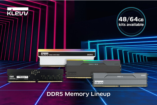 KLEVV、新しいノンバイナリ・大容量キットでDDR5ゲーミングメモリのラインナップを強化