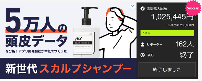 AGA管理アプリHIX（ヒックス）が5万人の頭皮データを分析して開発した「ヒックス スカルプシャンプー」の販売を開始