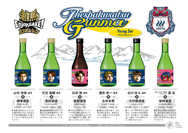 「群馬の地酒」×「ザスパクサツ群馬」コラボセット　「ベイシアアプリ」にて11月3日からご予約受付を開始　選手の顔ラベルデザイン 群馬の地酒の飲み比べが楽しめる　～数量限定・購入者には嬉しい特典つき～