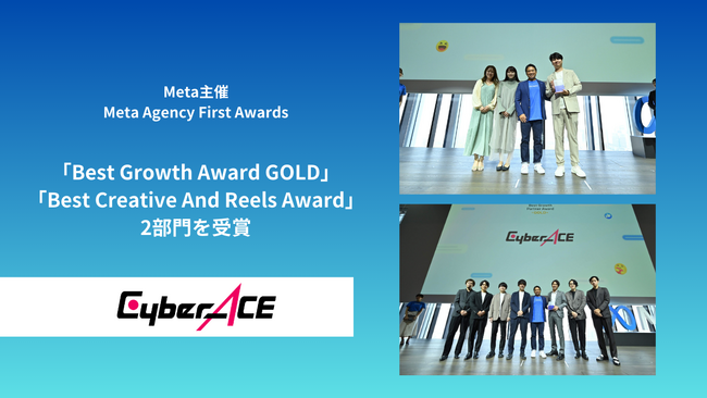 サイバーエース、Meta主催の「Meta Agency First Awards」にて「Best Growth Award」「Best Creative And Reels Award」の2部門を受賞