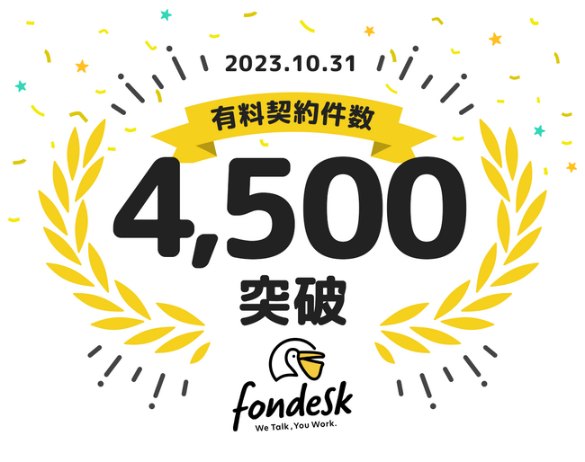 電話代行サービス「fondesk」、有料契約件数4,500件を突破！企業のバックオフィスにおけるDX推進を背景に有料契約件数が継続拡大