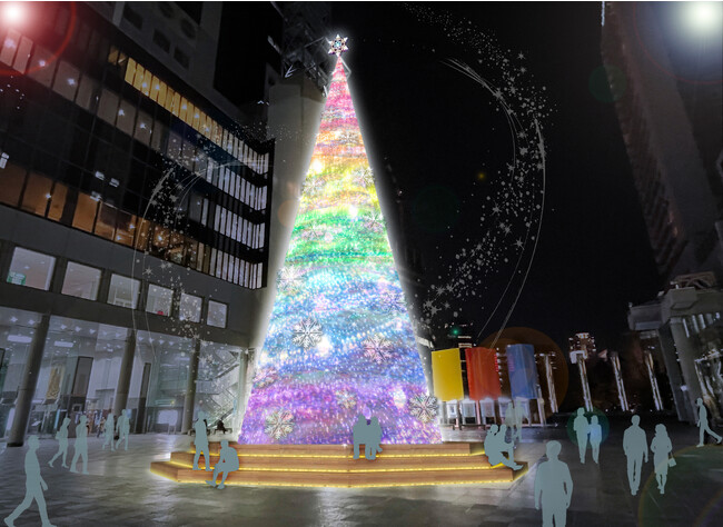 【12/1～25】街全体がクリスマスムードに包まれる。リニューアルした梅田スカイビルのシンボルツリーが届ける ”音と光のショータイム”