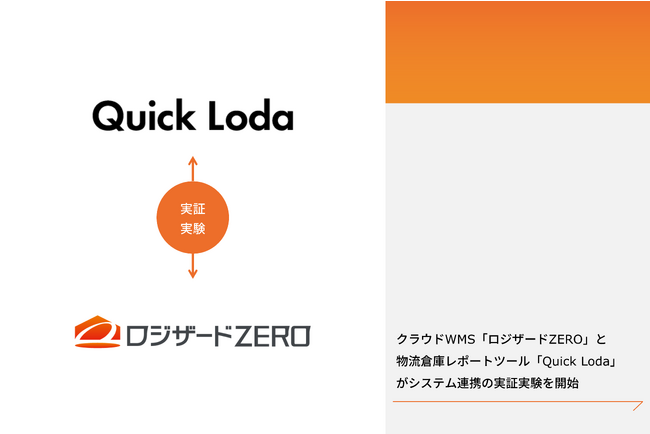 クラウドWMS「ロジザードZERO」と物流倉庫レポートツール「Quick Loda」がシステム連携の実証実験を開始