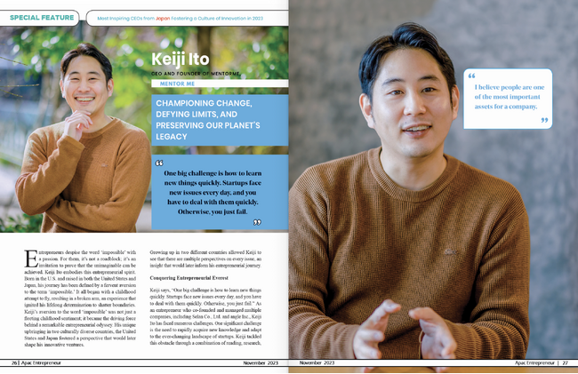 「Most Inspiring CEOs from Japan Fostering a Culture of Innovation in 2023」に選出されました