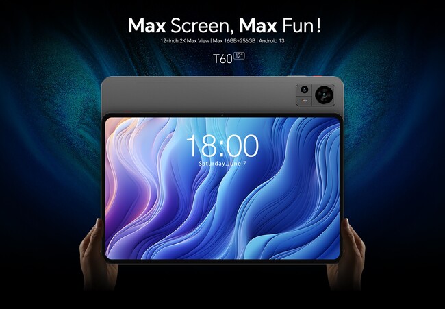 Teclast最初12インチ大画面タブレット「T60」を紹介、Android 13＆2Kディスプレイ備え。片手で持つ8インチの「P80T」も在庫一掃！