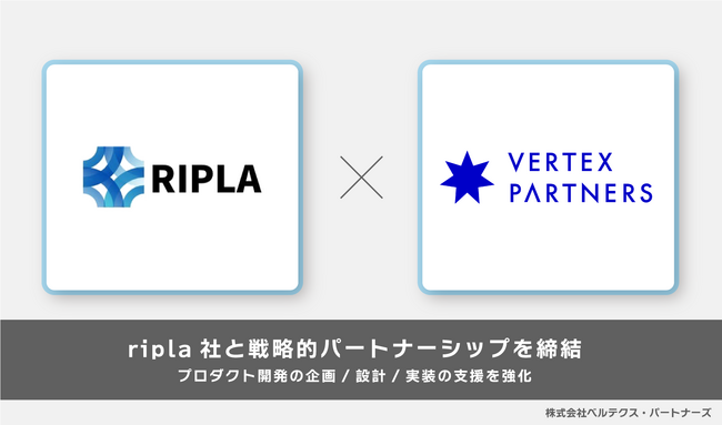 ベルテクス・パートナーズ、プロダクト開発の上流工程を支援するriplaと戦略的パートナーシップを締結