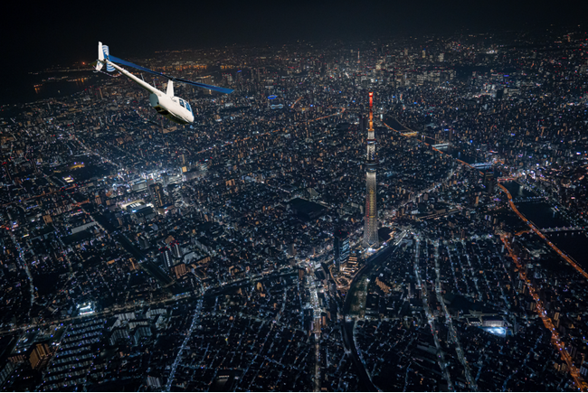 AirX、酒々井プレミアム・アウトレットから夜景を見るヘリコプタークルージングを販売開始