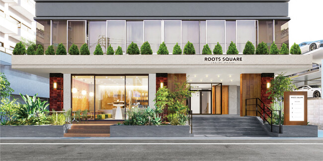 デイリーカフェとクリエイティブオフィスが融合する複合施設「ROOTS SQUARE IKEJIRIOHASHI」が24年2月に開業