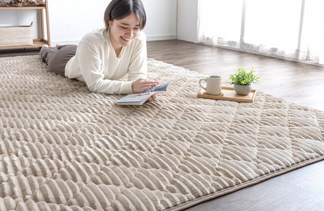 【タンスのゲン】温かみのあるポコポコが可愛いラグ「soffice(ソフィー)」を発売開始