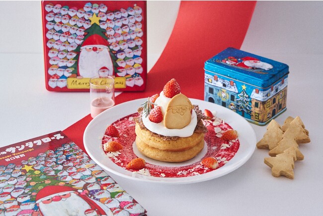 絵本『100にんのサンタクロース』をテーマにしたクリスマスパンケーキ登場！絵本作家・谷口智則さんの絵本世界が楽しめるクリスマスフェア開催。サンタと一緒にホッとひといき、たのしいお茶の時間を。