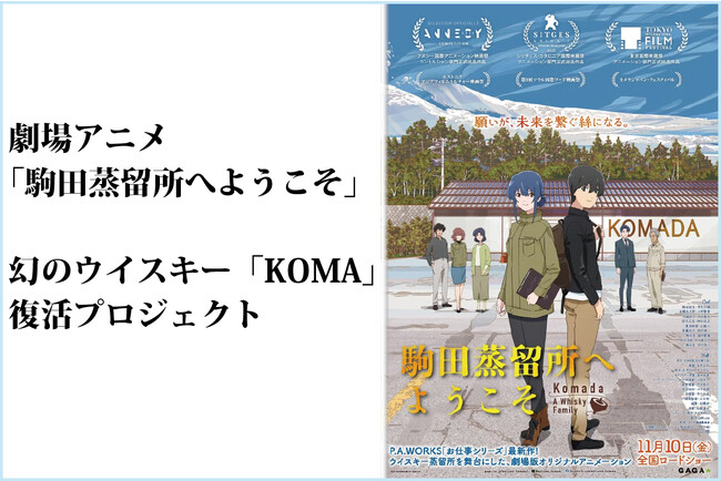 【CAMPFIRE 支援総額2,000万円突破！！】劇場アニメ『駒田蒸留所へようこそ』 “幻のウイスキー”「KOMA」復活プロジェクト クラウドファンディング