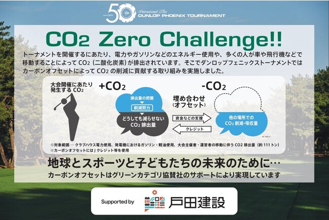 「第50回 ダンロップフェニックストーナメント」におけるカーボンオフセットの取り組みをサポート