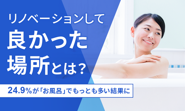 【リノベーションして良かった場所とは?】24.9%が「お風呂」でもっとも多い結果に