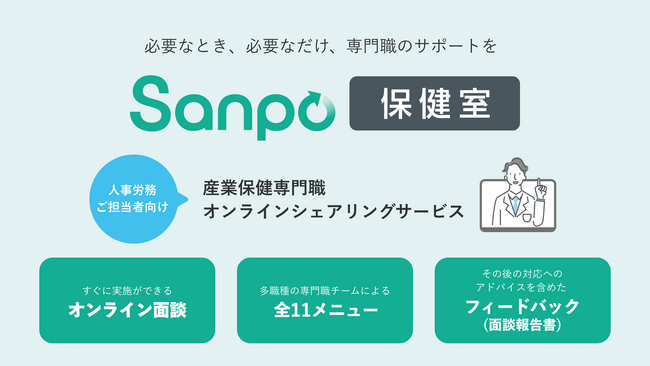 産業保健専門職オンラインシェアリング新サービス『Sanpo保健室』